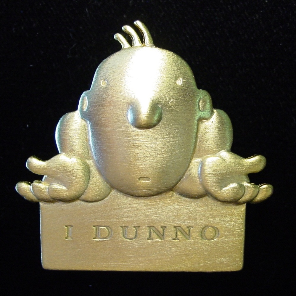 🌸 3/$12 🐝 Funny Face 'I Dunno' Pin Brooch